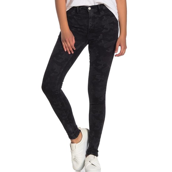 Free People High Waist Camo Denim Skinny Jeans Black Size 28 Regular - Picture 16 of 16